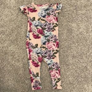Posh peanut floral ruffle butt romper